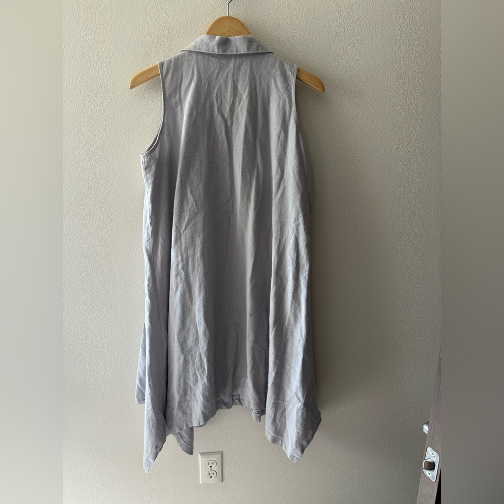 Forcynthia linen blend artsy flowy beach resort wear ocean boutique pockets sz M - Picture 6 of 6